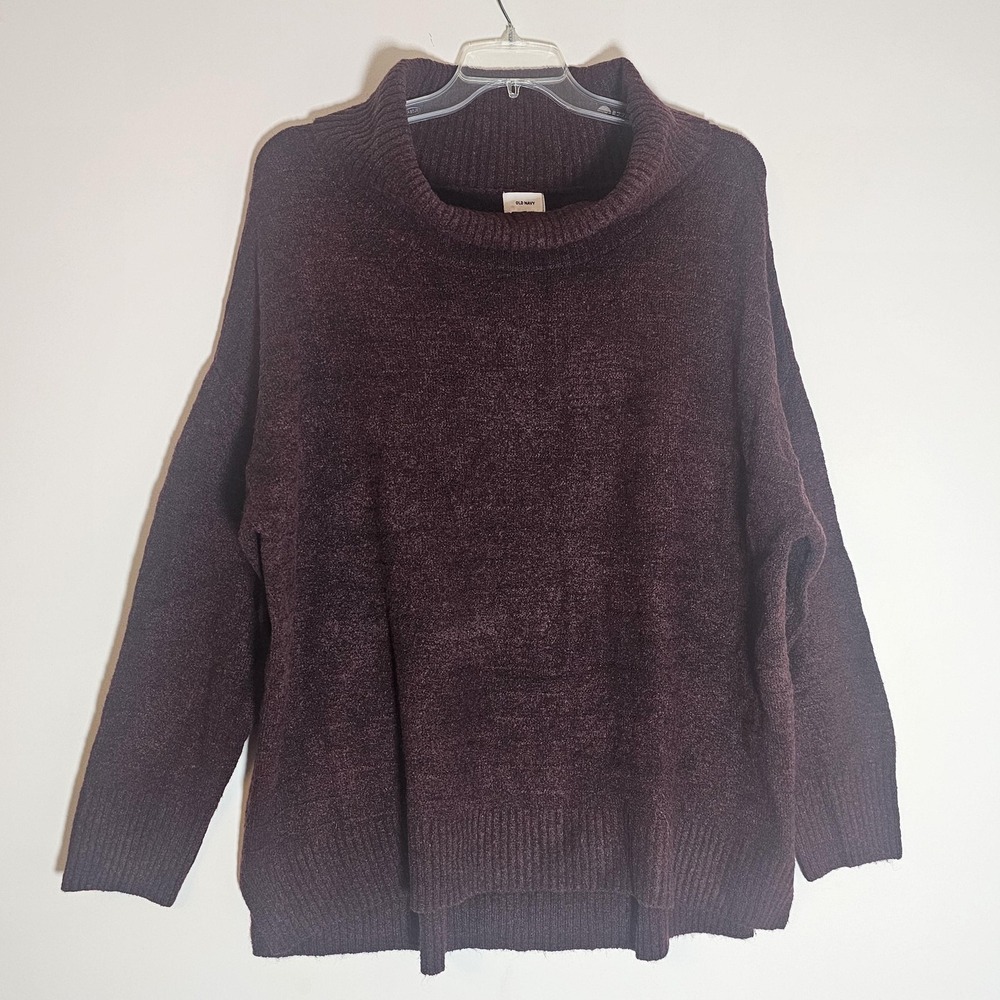 Old Navy Sweater Womens 2XL Purple Cowl Neck Pullover Acrylic Blend Cozy Warm